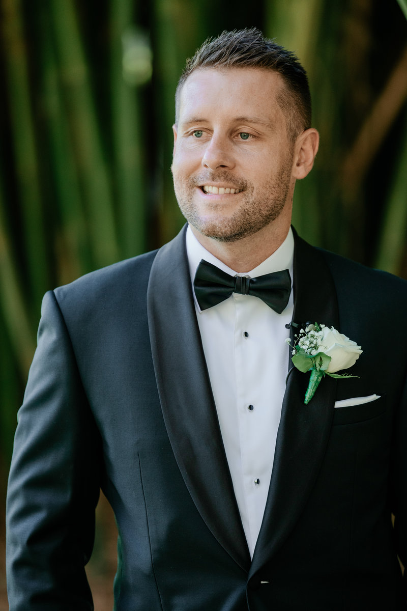 Groom portrait at our secret garden